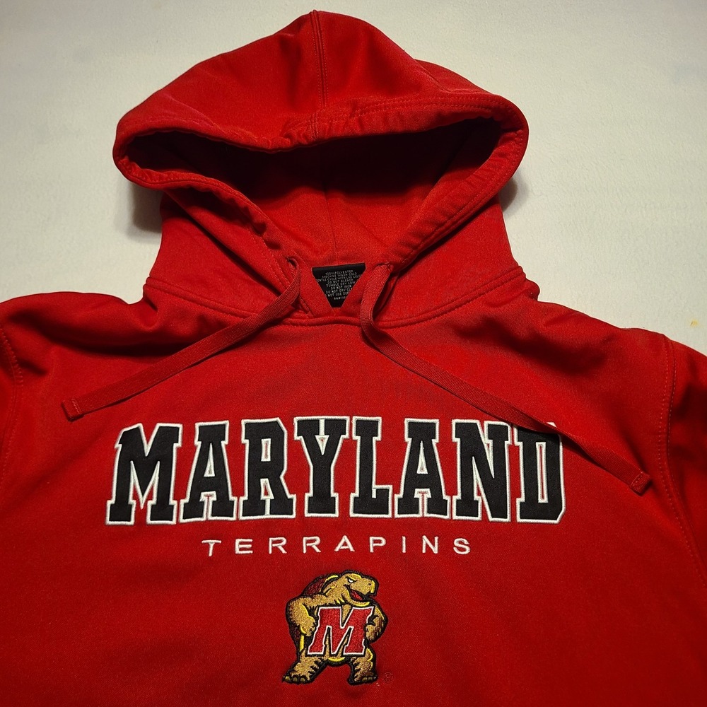 Maryland Terrapins Hoodie XL Red Colosseum NCAA Pullover Sweatshirt Mens Big Ten